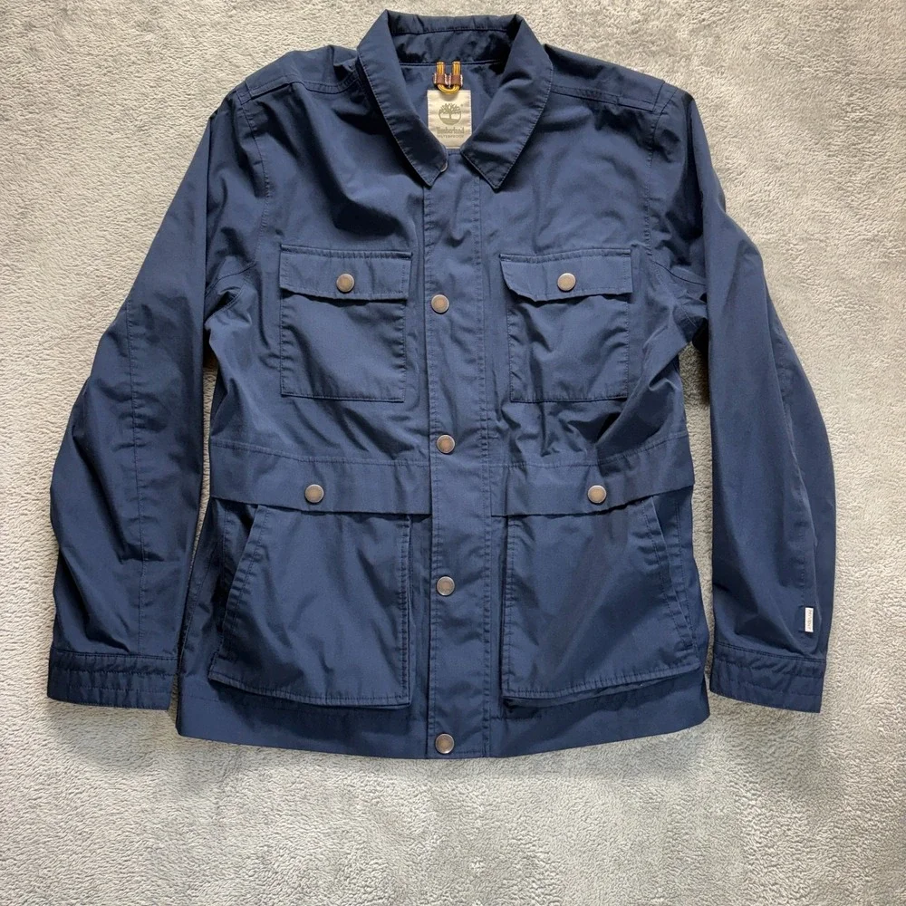 Timberland Field‎ Jacket Mens Large Blue Long Sleeve Hyvent Water Repellent